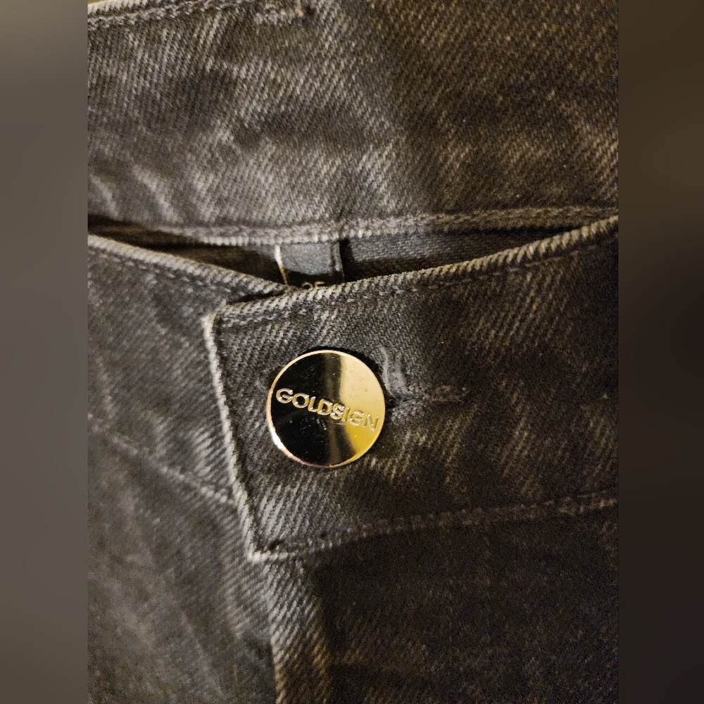 GOLDSIGN Lawler high-rise slim-leg jeans 25W 32L In Black - Picture 9 of 16